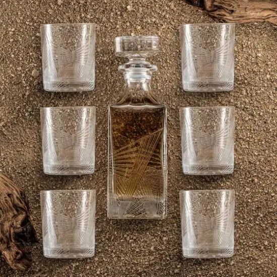 JoyJolt&reg; Gatsby Art Deco Whiskey Decanter & Glasses Set {6}