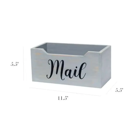 Elegant Designs Decorative Script Word Mail Organizer Box Gray Wash {3}