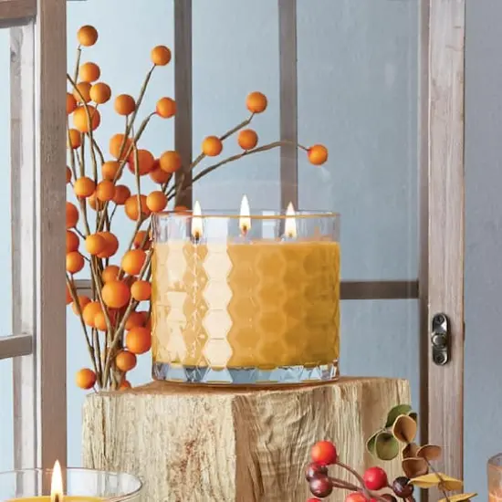 Root Candles Signature 3-Wick Honeycomb Beeswax Blend Jar Candle Bourbon Pear {4}