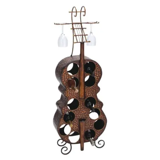 47" Brass Metal Traditional Wine Holder Rack {1}