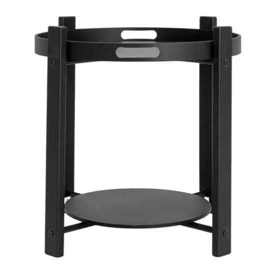 Hello Honey&reg; Black Chic Fir Wood & Metal Tray Table {7}