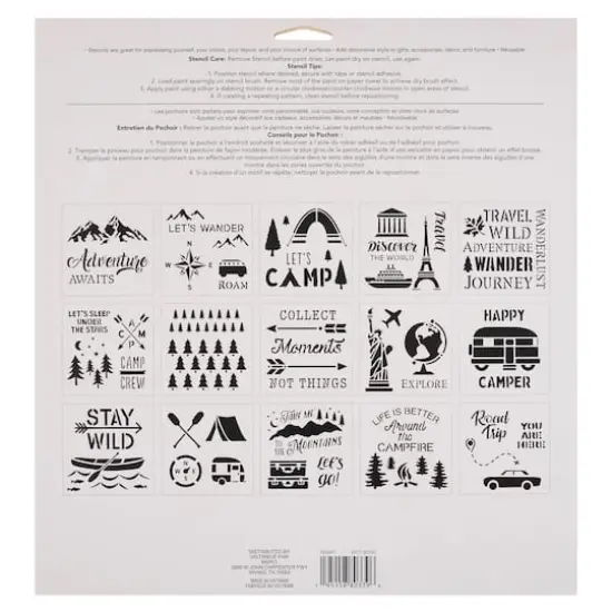 Camping & Travel Stencils by Craft Smart&reg;, 12" x 12" {5}