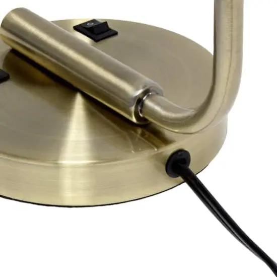 Lalia Home 18.8" Antique Brass Modern Iron Desk Lamp with USB Ports {7}