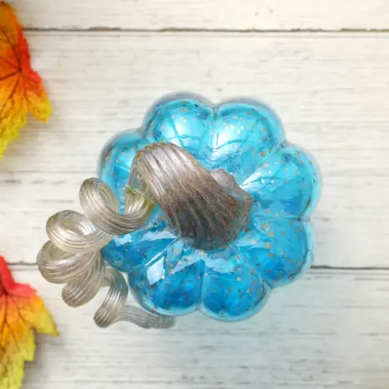 Glitzhome&reg; Glass Pumpkin, Blue {5}