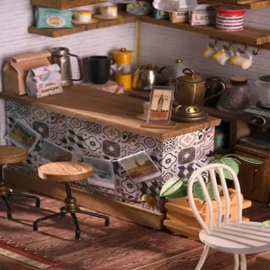 Rolife&reg; Simon's Coffee Shop DIY Miniature House Kit {9}