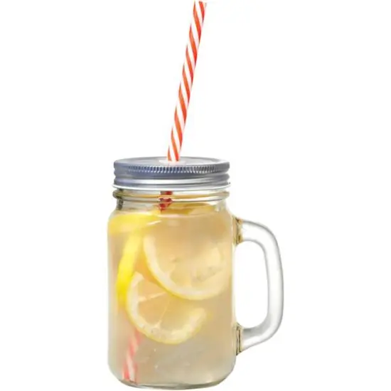 Gourmet by Starfrit 16oz. Mason Jar Mugs with Straws, 2ct. {4}