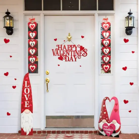 Glitzhome&reg; 24" Metal "HAPPY VALENTINE'S DAY" Wall Decor {7}