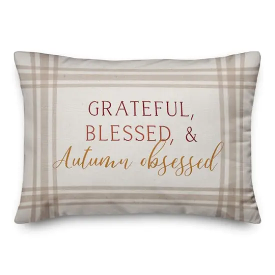 Grateful Blessed & Autumn Obsessed Indoor/Outdoor Pillow {1}
