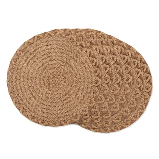DII&reg; 15" Round Natural Lattice Woven Placemat Set, 6ct. {1}