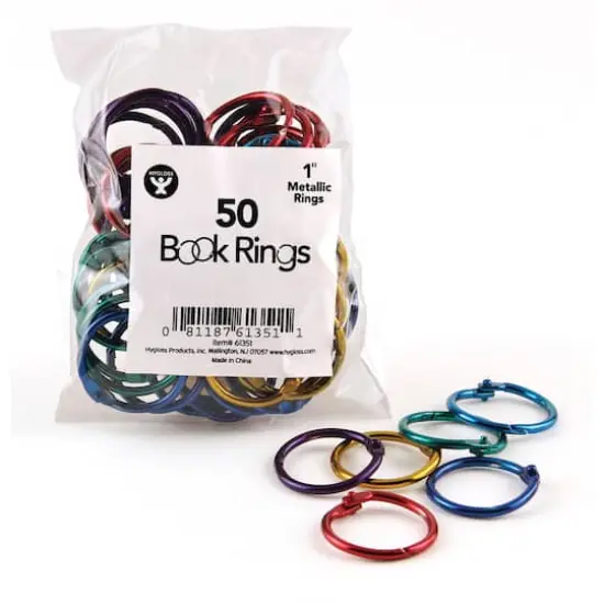 Hygloss&reg; 1" Metallic Book Rings, 2 Packs of 50 {3}
