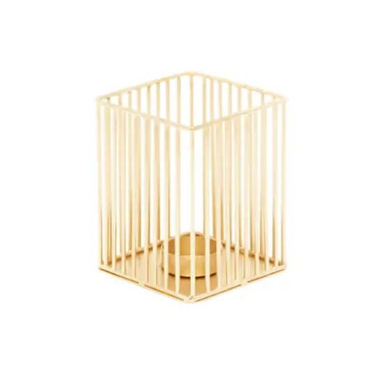 Set of 3 Gold Metal Modern Candle Holder, 4.25", 11", 16.25" {3}