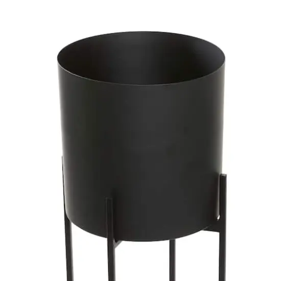 Black Metal Modern Stand Planter Set {3}