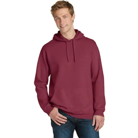 Port & Company&reg; Beach Wash Garment-Dyed Pullover Hooded Adult Sweatshirt Merlot {4}