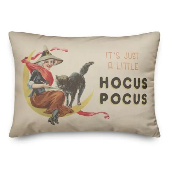Just Hocus Pocus Vintage Witch Throw Pillow {1}