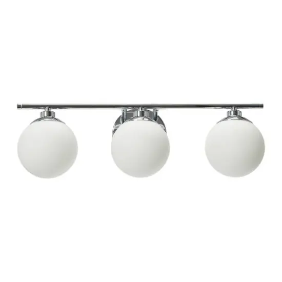 Hello Honey® Robert Stevenson Lighting Lorne Metal & Frosted Glass 3-Light Vanity Chrome {1}