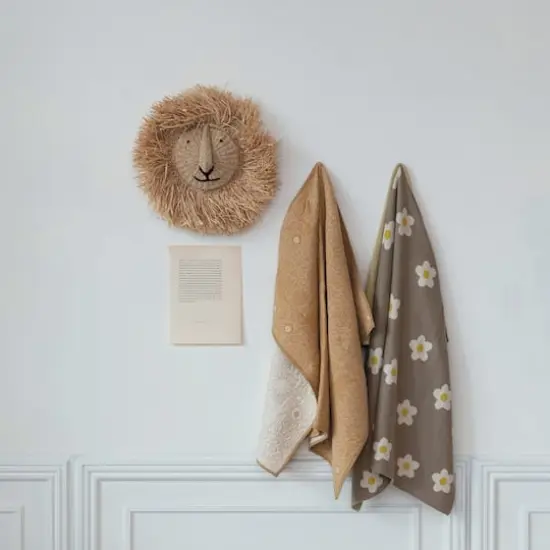 Hello Honey&reg; 16.5" Natural Savannah King Raffia Lion Wall Art {3}