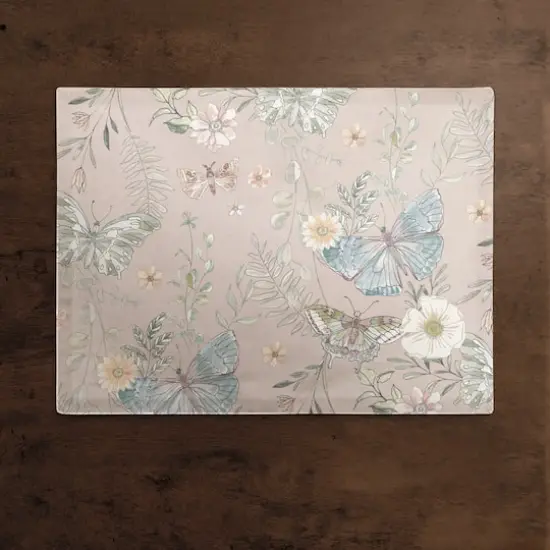 Butterflies Cotton Twill Placemat Blush {3}