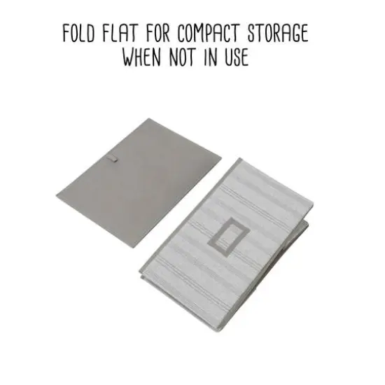 Honey Can Do Gray Stripes Large Collapsible Fabric Storage Bins with Handles, 3ct. {17}