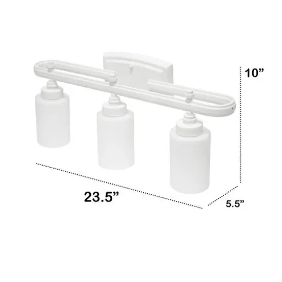 Lalia Home Essentix 23" 3-Light Vanity Fixture White {4}