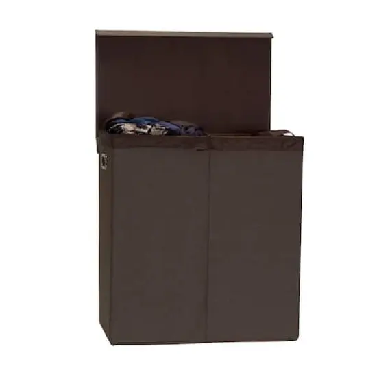 Household Essentials Collapsible Laundry Sorter with Lid Brown {9}