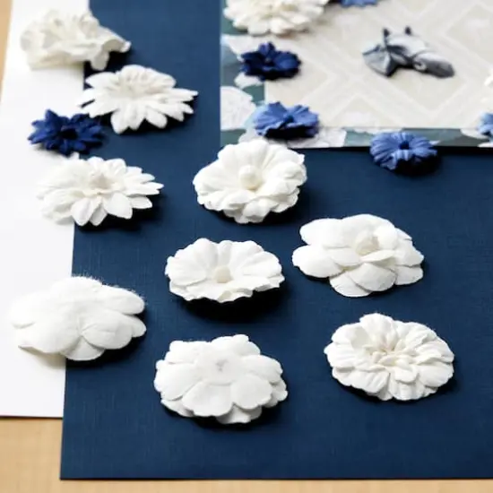 Assorted White Paper Flower Embellishments By Recollections&trade; {3}
