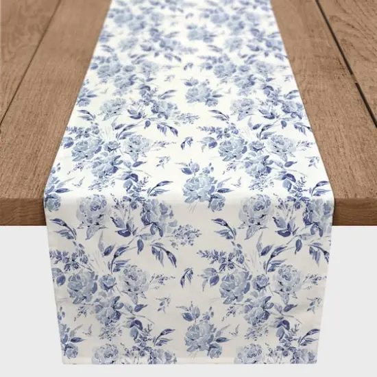 Chinoiserie Blues Outdoor Table Runner {3}