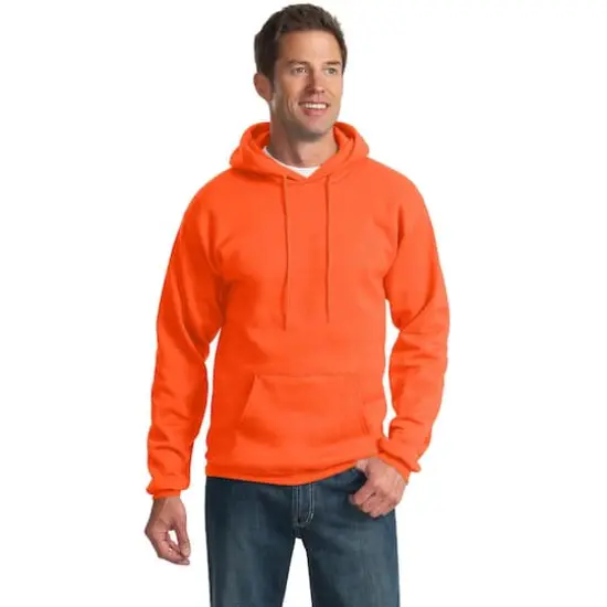 Port & Company&reg; Tall Essential Fleece Pullover Hooded Sweatshirt Safety Orange {4}