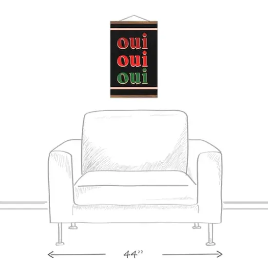 Oui Oui Oui Teak Hanging Canvas {4}
