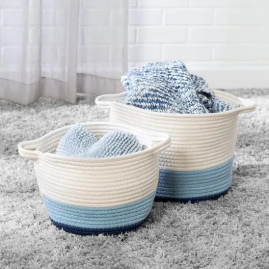 Honey Can Do Blue Ombr&eacute; Nesting Cotton Rope Storage Basket Set {1}