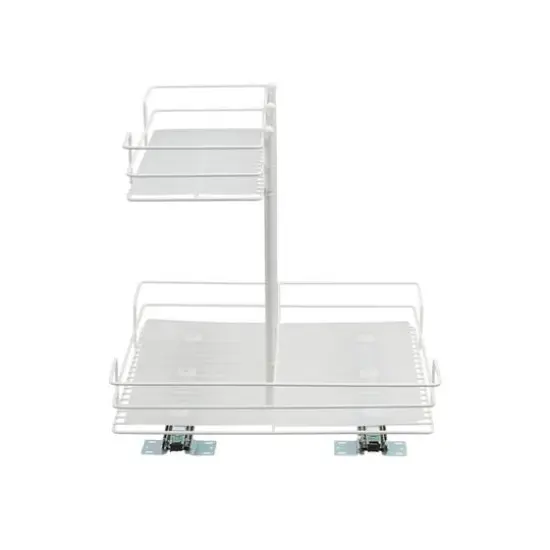 Household Essentials Glidez Double-Sided 2-Tier Organizer White {9}