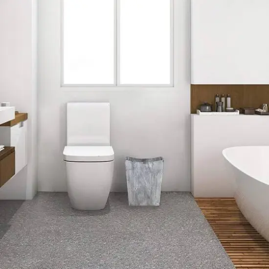 Rustic Farmhouse Style Wood Wastebasket Bin Gray Green {9}