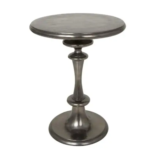 23" Black Aluminum Turned Style Accent Table {1}