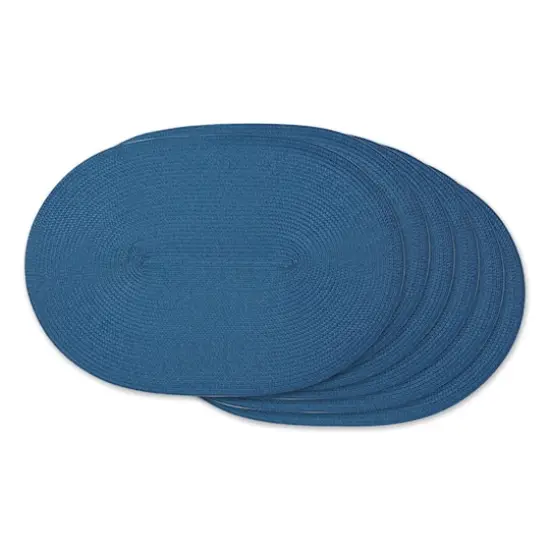 DII&reg; Oval Plastic Woven Placemats, 6ct. Nautical Blue {1}