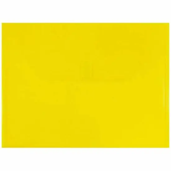 JAM Paper Booklet Plastic Envelopes with Hook & Loop Closure, 24ct. Yellow {1}