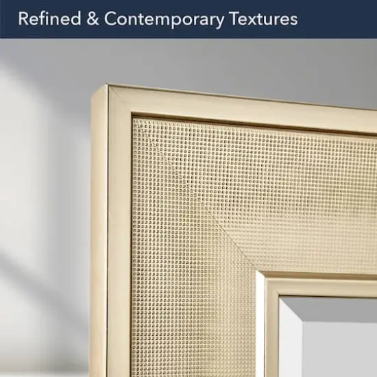 Head West 31" Brushed Nickel Pave Textured Framed Wall Vanity Mirror {7}