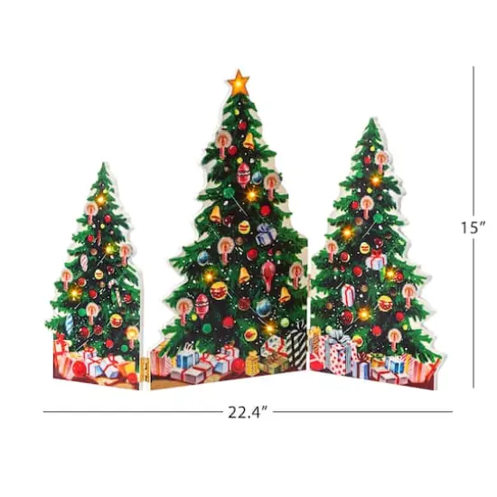 15" Christmas Trees LED Illuminated Folding Scene {4}