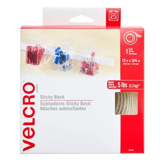 VELCRO&reg; Brand Sticky Back Tape, 15ft. White {1}