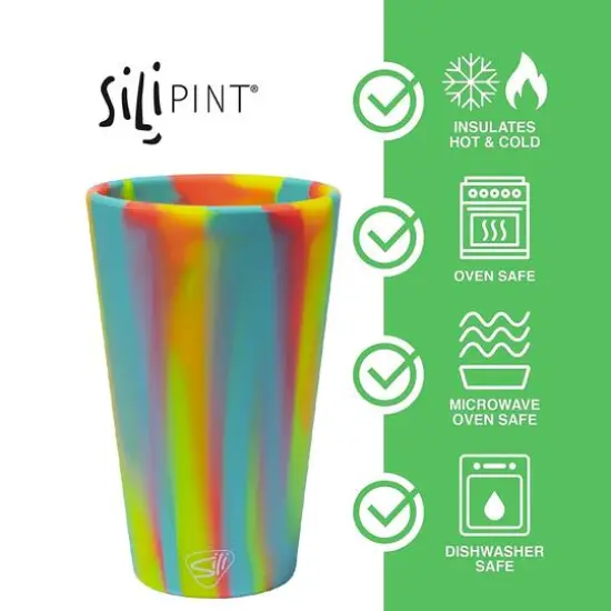 Silipint&reg; 16oz. Sugar Rush & Aurora Silicone Pint Glasses, 2ct. {3}