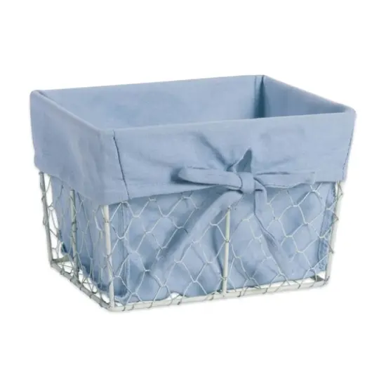 DII&reg; Antique White Chicken Wire Basket with Washed Denim Liner, 5ct. {6}