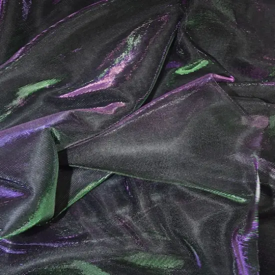 Feldman Purple & Green Metallic Knit Fabric {3}