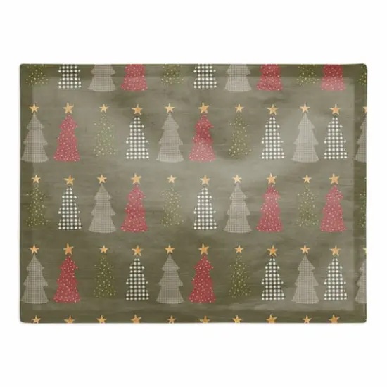 Green Tree Pattern Cotton Twill Placemat {1}