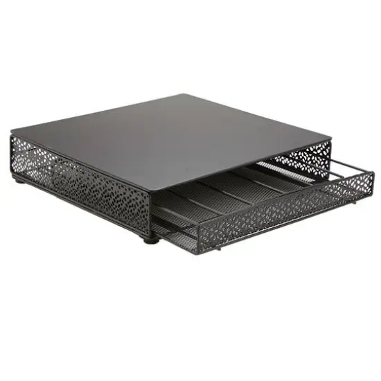 Mind Reader Flower Pattern Black 36 Capacity Single Serve Coffee Pod Metal Mesh Storage Drawer {10}