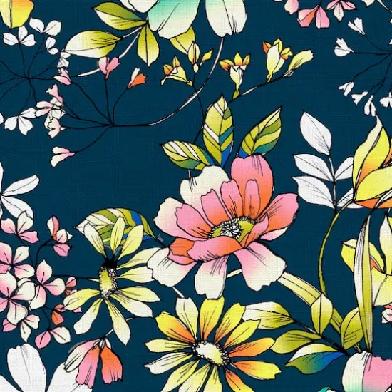Fabric Editions Navy Belle Garden Cotton Fabric {4}