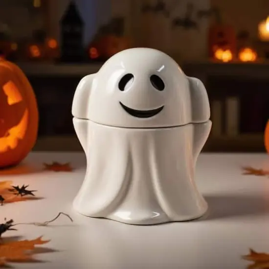 6.75" Ceramic Ghost Candy Jar by Makery&trade; {3}