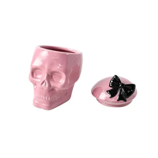 8" Pink Skeleton Ceramic Cookie Jar by Ashland&reg; {4}