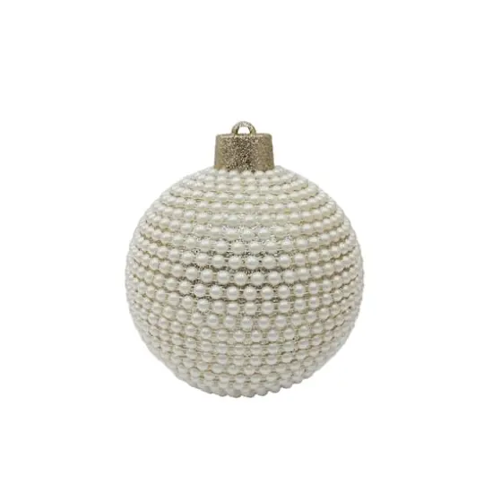 9" White & Gold Pearl Ball Ornament Tabletop D&eacute;cor by Ashland&reg; {1}