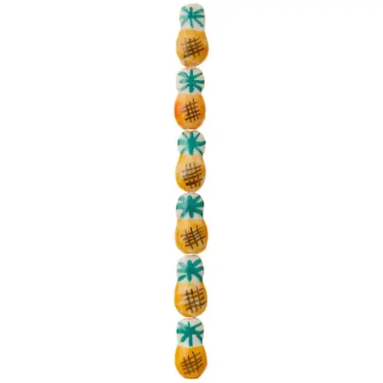 Yellow Pineapple Ceramic Beads, 21mm by Bead Landing&trade; {4}