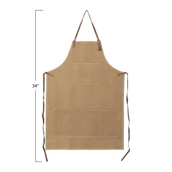 Hello Honey&reg; Khaki Apron with Pockets & Leather Ties {8}