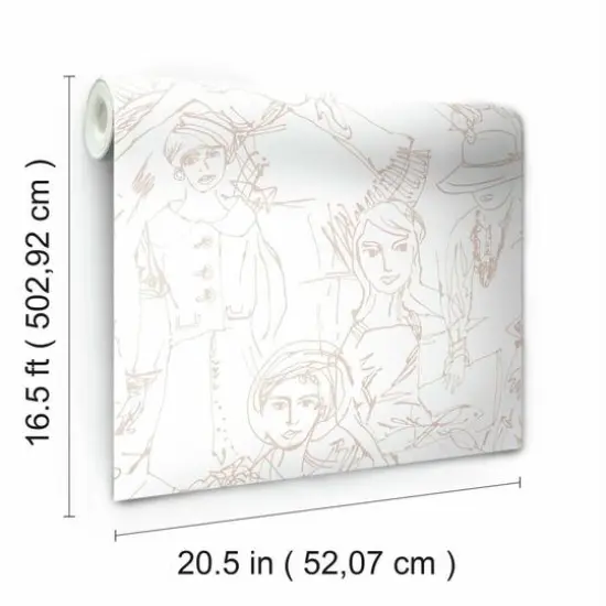 RoomMates Vogue Sketches Peel & Stick Wallpaper Pink/White {9}