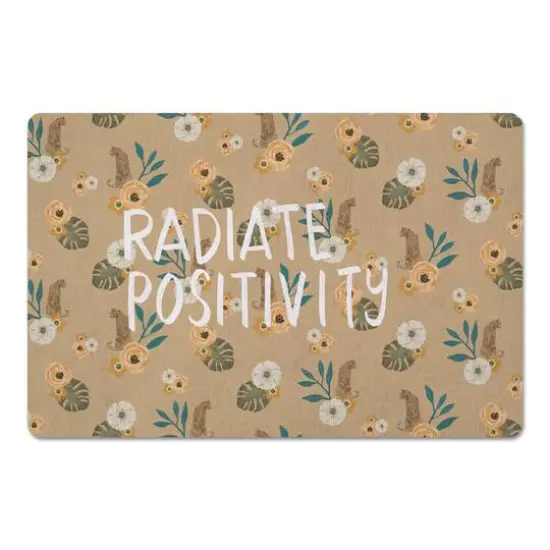 Radiate Positivity Tropical Jag Floor Mat Beige {1}